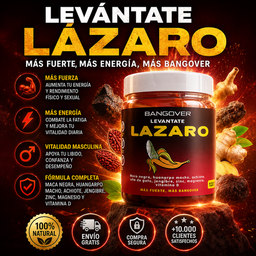 Levántate Lázaro™️ – Gomitas Energéticas Naturales que Combaten el Cansancio y Te Devuelven la Vitalidad