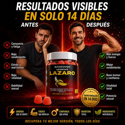 Levántate Lázaro™️ – Gomitas Energéticas Naturales que Combaten el Cansancio y Te Devuelven la Vitalidad